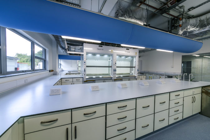 KalVista's new labs with drawer and cupboard storage for equipment